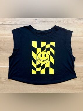 CycleBar Black & Yellow Cropped Tank Top Size M